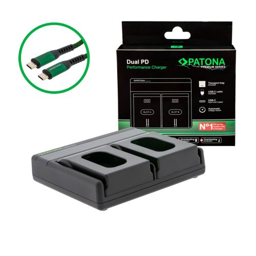 PATONA Premium Dual PD Performance töltő Panasonic DMW-BLJ31 készülékhez USB-C bemenettel/kimenettel együtt