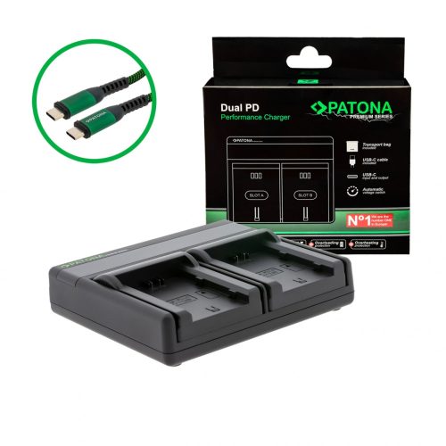 PATONA Premium Dual PD Performance töltő Fuji NP-W235-hez USB-C bemenettel/kimenettel együtt