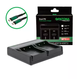   PATONA Premium Dual PD Performance töltő Olympus BLX-1 készülékhez USB-C bemenettel/kimenettel együtt