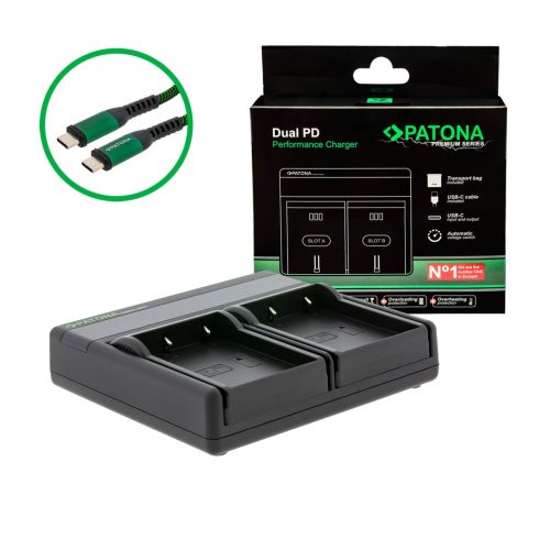 PATONA Premium Dual PD Performance töltő Olympus BLX-1 készülékhez USB-C bemenettel/kimenettel együtt