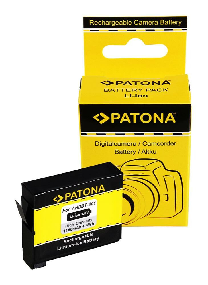 PATONA - Batterie GoPro Hero 5/6/7/8 1250mAh Li-Ion Protect