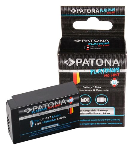 PATONA Platinum Canon LP-E17 LPE17 akkumulátor 1000 mAh - Canon EOS RP M5 M6 77D 200D 750D 760D 8000D R8