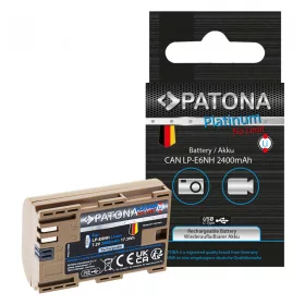   PATONA PLATINUM Canon LP-E6NH USB-C Akkumulátor 2400mAh -Canon Type-C EOS R5 EOS R6 R6II R7