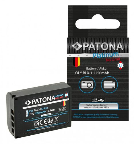 PATONA Platinum Olympus BLX-1 USB-C Akkumulátor - 2250mAh, Type-C Olympus OM-1 BLX1