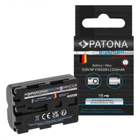   PATONA Platinum Sony NP-FM500H USB-C Akkumulator 2250mAh -Sony Type-C Alpha 57 65 77 99 DSLRA100