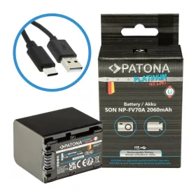   PATONA Platinum akkumulátor a Sony NP-FV70A DCR-SR100 DCR-DVD703E HDR-CX12E készülékhez USB-C bemenettel