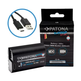   PATONA Platinum akkumulátor USB-C bemenettel a Panasonic DMW-BLK22 S5 G9 GH5 GH5 GH5S készülékhez