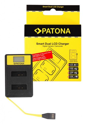 PATONA Smart Dupla LCD USB  töltő  Canon NB-13L 