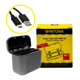   PATONA Dupla töltődoboz Insta360 ONE X3 CINAQBT/A-hoz USB-C kábellel együtt