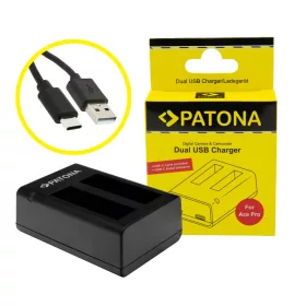   PATONA USB Dupla töltő Insta360 Ace / Ace Pro készülékhez USB-C kábellel együtt