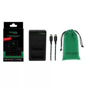   PATONA Premium Twin Performance PD töltő  Olympus BLX-1 OM-1, USB-C kábellel együtt