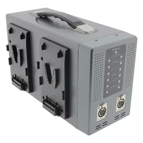   PATONA kompakt, párhuzamos, 4 irányú, párhuzamos gyorstöltő Sony Red DSLR V-Моunt akkumulátorokhoz, tápegység funkcióval, 4 pólusú XLR kábellel együtt.