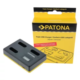  PATONA USB Tripla töltő  Sony NP-BX1 BX BX1 NP-BX1 Cybershot DSC HX300 DSC HX50V DSC RX1 USB C típusú kábellel együtt