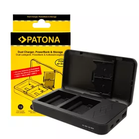   PATONA Fujifilm NP-W235 Dupla töltő & PowerBank -Fuji X-T4 X-T5 memóriakártya tárolóval
