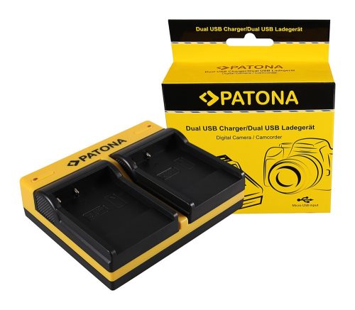 PATONA Dupla töltő  BENQ Casio Casio NP-40 DC P500 E520 E520+ E610 Casio NP-40 Casio inkl. Micro-USB
