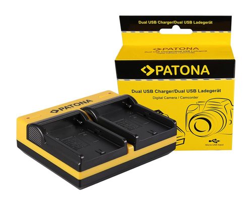 PATONA Dupla töltő  Sony NP-FM50 NP-F550 NP-F750 NP-F970 inkl. Micro-USB kábel
