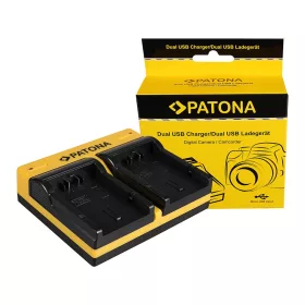   PATONA Dupla töltő  Panasonic CGA-S002E Lumix FZ5 DMCFZ 8 DMC-FZ 8 DMCFZ1 FZ1B inkl. Micro-USB