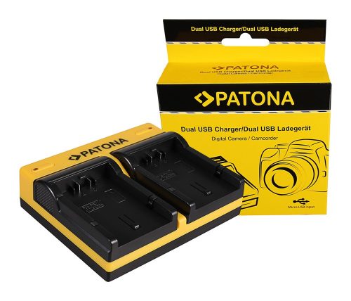 PATONA Dupla töltő  Panasonic CGA-S002E Lumix FZ5 DMCFZ 8 DMC-FZ 8 DMCFZ1 FZ1B inkl. Micro-USB