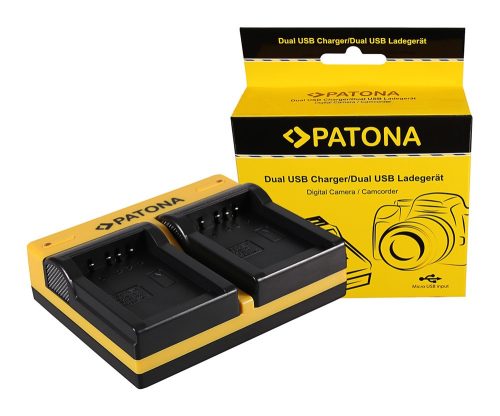 PATONA Dupla töltő  Samsung SLB-0837B IA-BH130C IA-BH130LB Digimax i85 L74 széles Micro-USB kábellel együtt