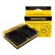 PATONA Dupla töltő  Pentax D-LI88 Optio H90 P70 P80 W90 WS80 D-LI88 D-LI88 SANYO inkl. Micro-USB