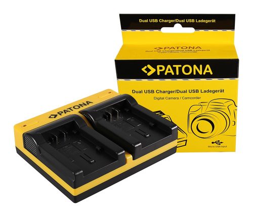 PATONA Dupla töltő  Panasonic VW-VBK180 H H100 H101 H95 VW-VBK180 HC HCV700 HC-V700 inkl. Micro-USB