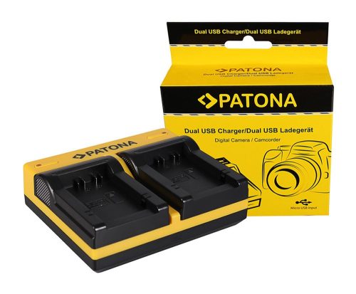 PATONA Dupla töltő  Leica Panasonic DMW-BMB9 V-Lux V-Lux 2 VLux 2 II Panasonic inkl. Micro-USB