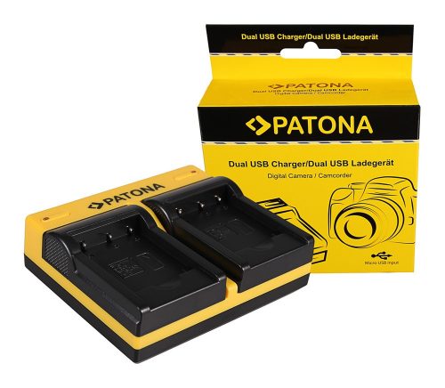 PATONA Dupla töltő  Nikon Casio NP-120 CoolPix S2500 S3100 S4100 inkl. Micro-USB kábel