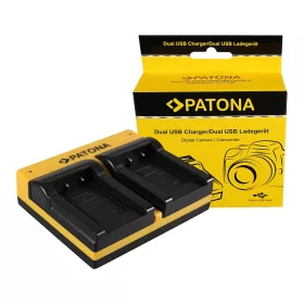   PATONA Dupla töltő  Casio NP-70 Exilim EXZ150 EX-Z150 EXZ155 EX-Z155 EXZ250 EX-Z250 inkl. Micro-USB
