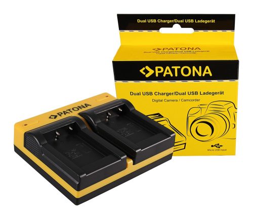 PATONA Dupla töltő  Aiptek Ordro NP-170 084-07042L-062 AHD 2 AHD H23 CB-170 Ordro inkl. Micro-USB