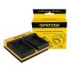 PATONA Dupla töltő  Aiptek Ordro NP-170 084-07042L-062 AHD 2 AHD H23 CB-170 Ordro inkl. Micro-USB