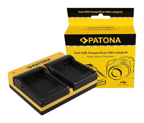 PATONA Dupla töltő  Rollei RL410B Actioncam 230 240 410 410B 420 inkl. Micro-USB kábel