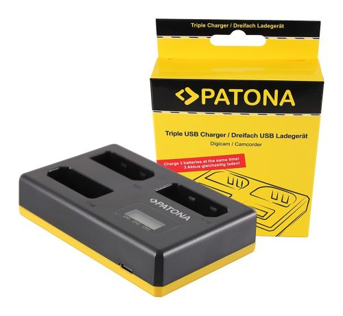 PATONA USB Tripla töltőegység Nikon EN-EL14 1D3100 D3200 D5100 D5200 P7000 P7700 P7800 Nikon EN-EL14 1D3100 D3200 D5100 D5200 P7000 P7700 P7800