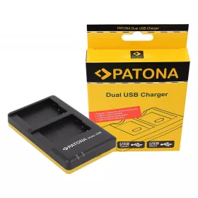   PATONA Panasonic DMW-BLC12 Dupla-Töltő - Panasonic Lumix BLC12E BLC12PP Akkumulátor Utazó-USB Töltő