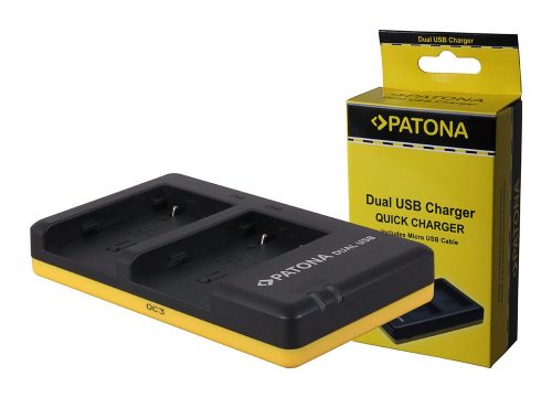 PATONA Dupla gyorstöltő Canon NB2L, NB2LH, 2L12, 2L14 Micro-USB kábellel együtt