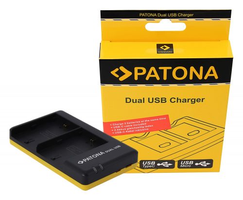 PATONA Canon LP-E6 Dupla Töltő - LPE6 Akkumulátor USB Dupla Töltő (Charger)