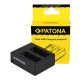 PATONA USB Dupla töltő  SJCAM SJ4000 SubTig3 Rollei Actioncam 220 300 300 300 Plus 310 330 415 416 426 inkl. Micro-USB kábel