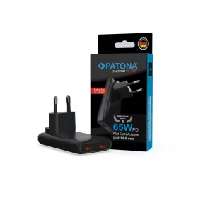   PATONA Platinum GaN PD 65W lapos hálózati töltőadapter fekete, 2x USB-C, PD3.0, QC3.0