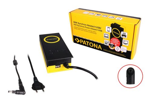 PATONA 90W szinkron adapter 4,7x1,7x10mm 19,5V USB kimenettel 2,1A