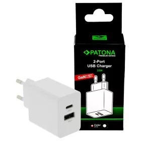   PATONA Premium GaN PD35W adapter fehér 1xUSB-C 1xUSB-A PD3.0 QC3.0