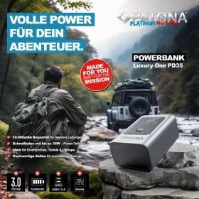   PATONA Platinum Powerbank Luxury One PD35 10000mAh 35W PD3.0 2xUSB-C 1xUSB-A digitális kijelző