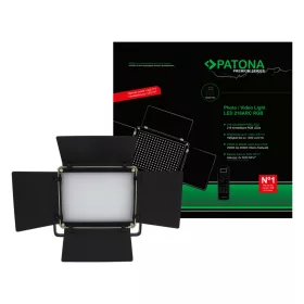   PATONA Prémium LED fotó- és videólámpa 216 állítható RGB LED-del, távirányítóval együtt