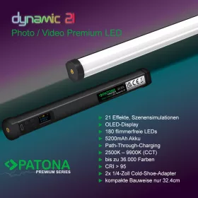   PATONA Prémium LED RGB Videó Fénycső - 2500-9900K Színes Cső-Videólámpa - 5200mAh