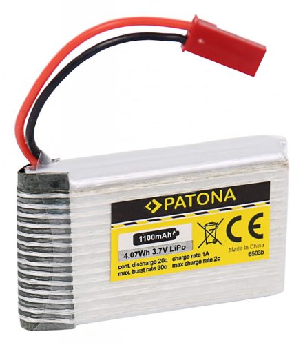 PATONA RC akkumulátor 3,7V 1100mAh JST Li-Polymer a Walkera Dragonfly, HM 5G4