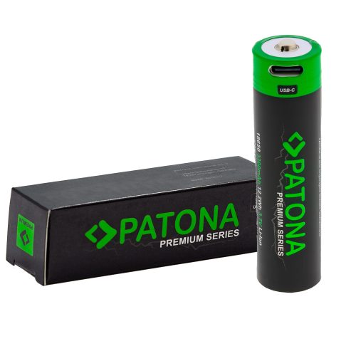 PATONA Premium 18650 Tölthető Elem Akkumulátor 3300mAh 3,7V - USB-C