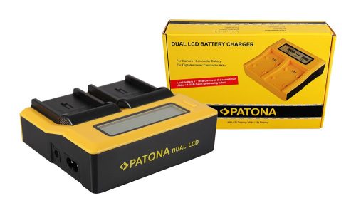 PATONA Dupla LCD USB töltő JVC BNV408 BN-V408 BN-V408