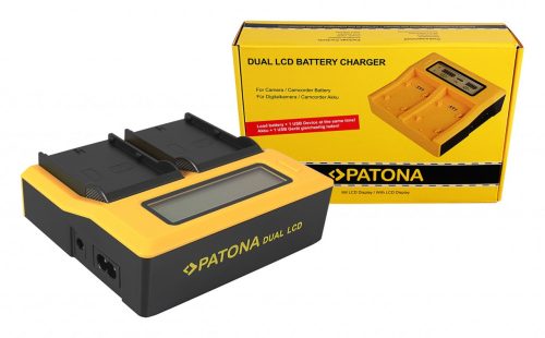 PATONA Dupla LCD USB töltő a JVC SSL-75 