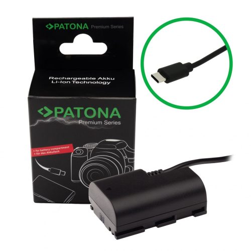 PATONA Prémium USB-C bemeneti akkumulátor adapter (Canon LP-E6/N/NH)