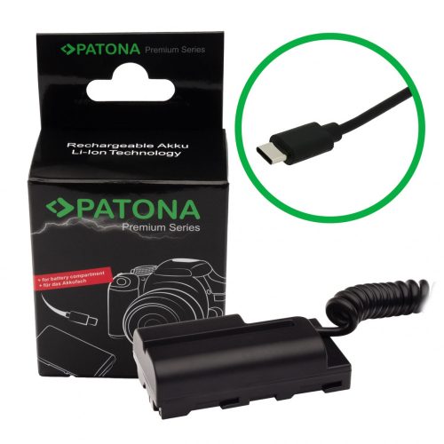 PATONA Prémium USB-C bemeneti akkumulátor adapter Sony NP-FM50/F550/F750/F960/F970/FM500/FM500