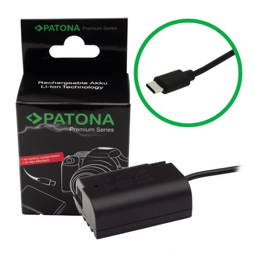 PATONA Prémium USB-C bemenetű akkumulátor adapter -Panasonic DMW-BLK22