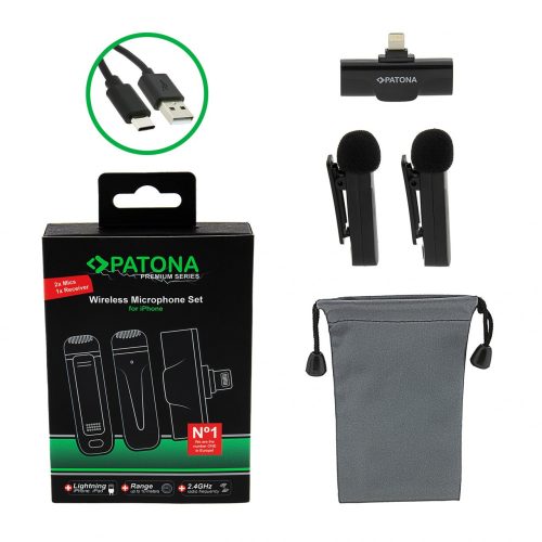 PATONA prémium klipszes Lavalier mikrofonok Apple iPhone és iPad készülékekhez